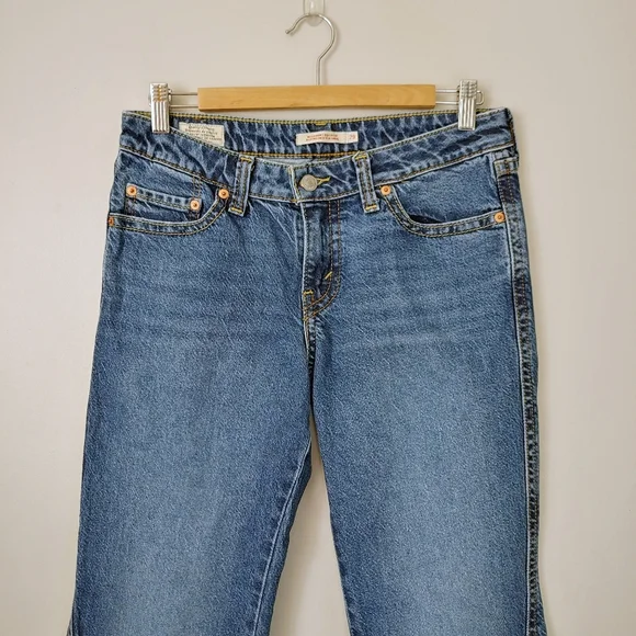 Levi's Noughties Bootcut Low Rise Jeans Size 29 Blue Wash Pocket Y2k 28 - Picture 7 of 16